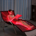 Reading while using the Oxygen Room red light therapy blanket