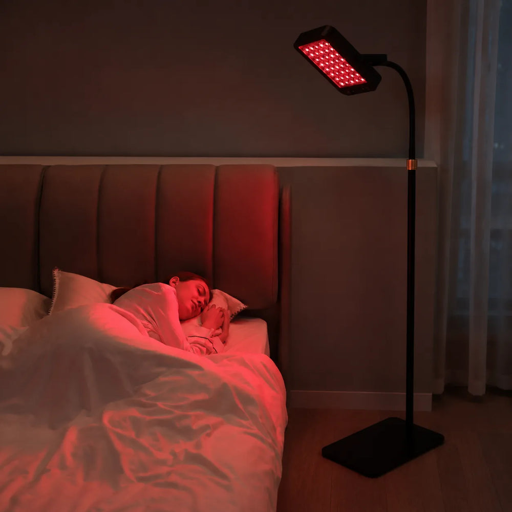 Lux 60 red light panel used as part of an evening sleep routine