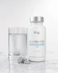 Rejuvenation molecular hydrogen tablets with a glass of fizzing hydrogen water