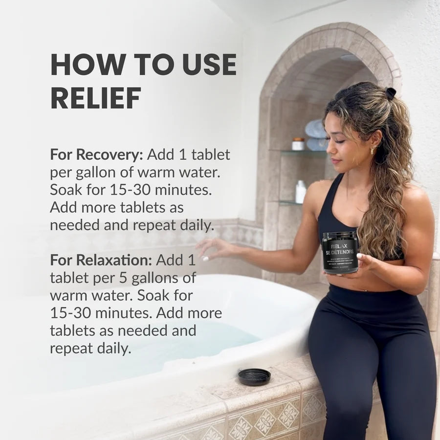 How to use Relief hydrogen bath tablets